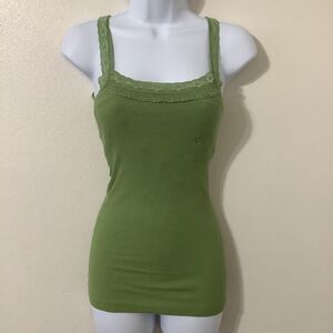 NWOT Aeropostale Y2K Fairycore Green Fairy Dainty Waffle Knit Lace Camisole Sm